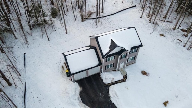 view of snowy aerial view