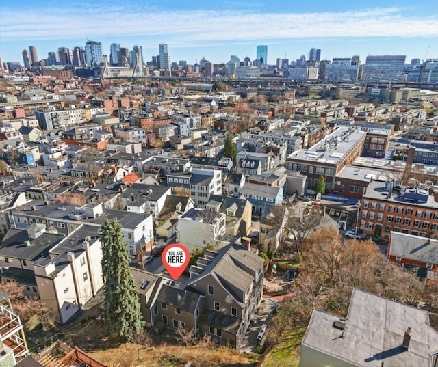 bird's eye view with a view of city