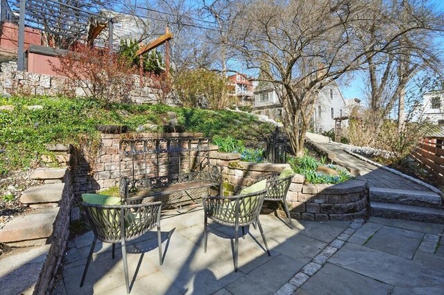 view of patio featuring an outdoor living space