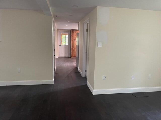 11 Pleasant St, Freetown, MA 02702 - empty room with baseboards and dark wood finished floors