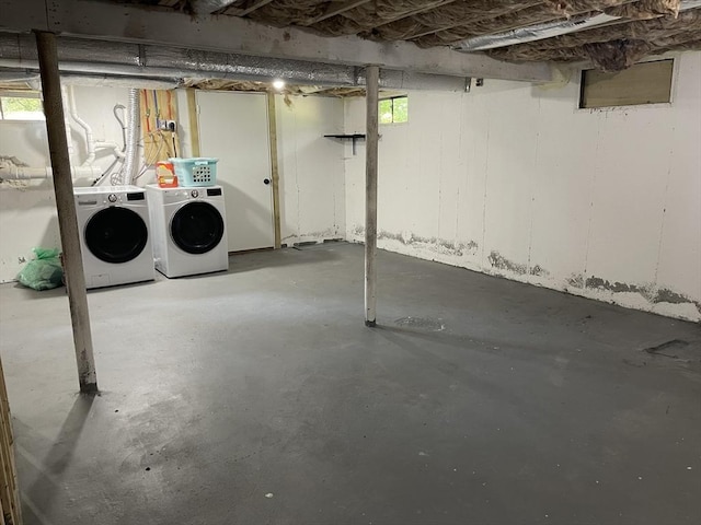 11 Pleasant St, Freetown, MA 02702 - below grade area with separate washer and dryer