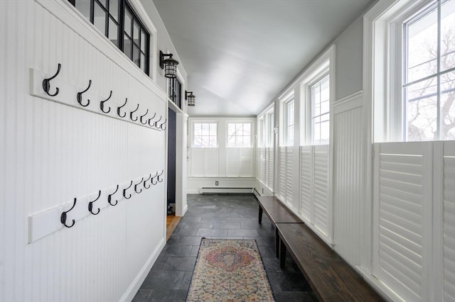 mudroom with a baseboard radiator