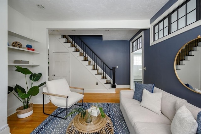 living room featuring wood-type flooring