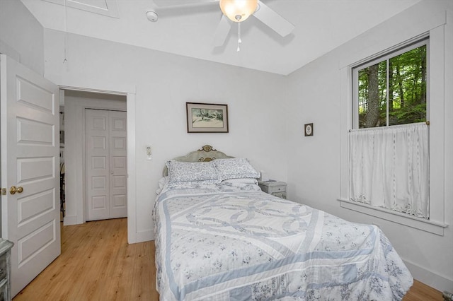 3 Chipmunk Trl Unit 3, Westford, MA 01886 - bedroom featuring light wood-type flooring, ceiling fan, and baseboards