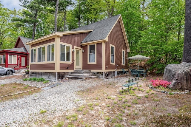 3 Chipmunk Trl Unit 3, Westford, MA 01886 - rustic home featuring roof with shingles and entry steps