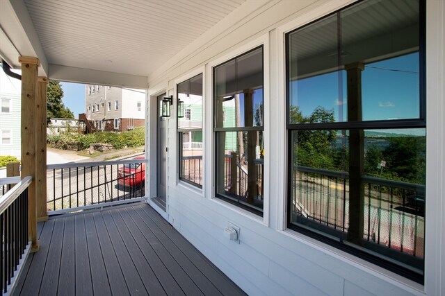 deck featuring a porch