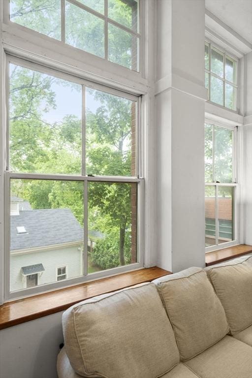 51 Pettee St Unit 36, Newton, MA 02464 - living room featuring a towering ceiling