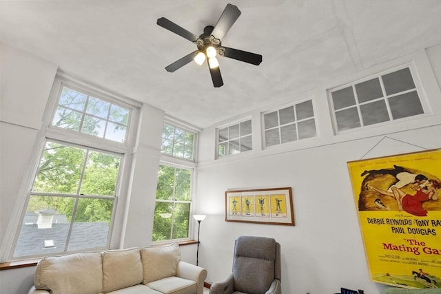 51 Pettee St Unit 36, Newton, MA 02464 - living area featuring ceiling fan