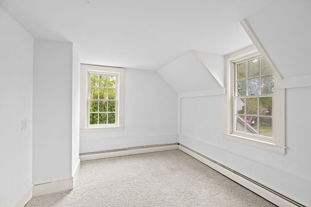 5 Liberty Rd, Hingham, MA 02043 - additional living space with a baseboard radiator, carpet flooring, and lofted ceiling