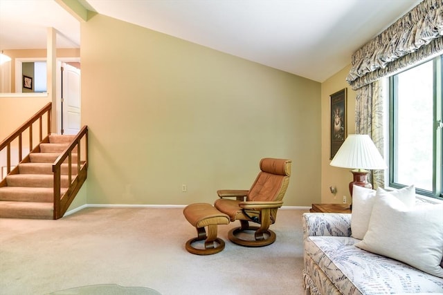38 Stagecoach Dr, Ashland, MA 01721 - sitting room featuring healthy amount of natural light, carpet, vaulted ceiling, and baseboards