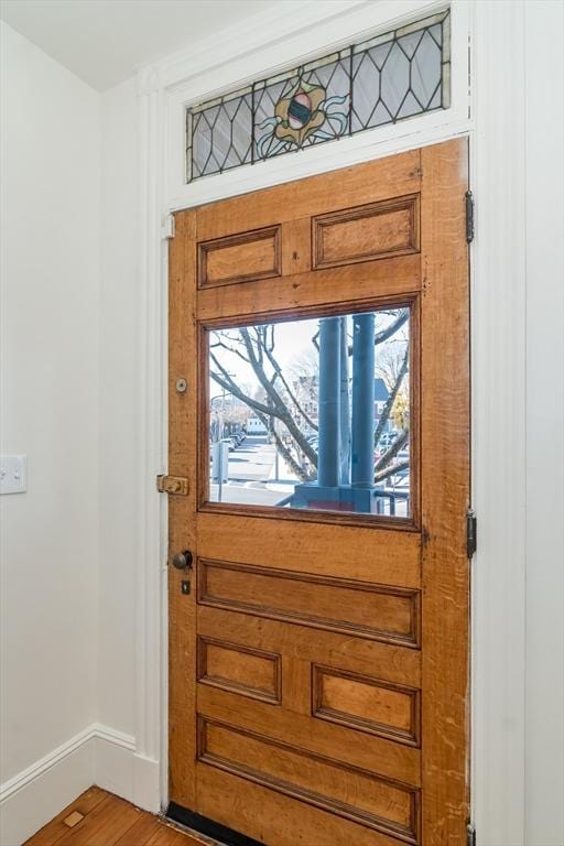 entryway featuring wood-type flooring