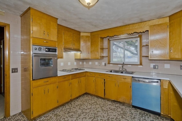 13 Louise Ave, Chicopee, MA 01013 - kitchen with oven, dishwashing machine, under cabinet range hood, and light countertops