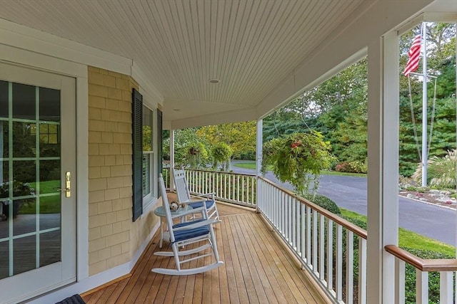 wooden deck with a porch