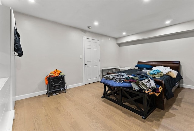 bedroom featuring light hardwood / wood-style flooring