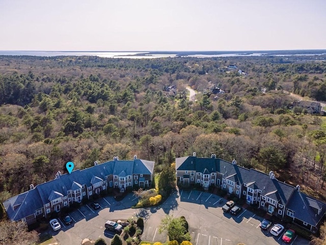 aerial view featuring a view of trees
