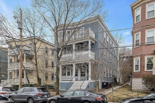8 Cambridge Ter Unit 2, Cambridge, MA 02140 - view of front of home with a balcony and stairway