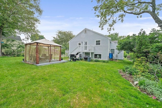 11 Brunswick St, Marshfield, MA 02050 - back of house with a gazebo and a yard