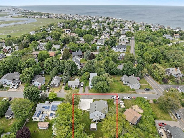 11 Brunswick St, Marshfield, MA 02050 - aerial view of residential area with a nearby body of water and property boundaries highlighted