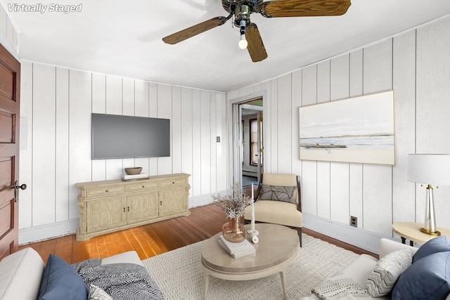 living room featuring light hardwood / wood-style floors