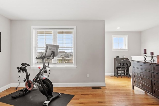 57 Railroad Ave Unit C1, Salisbury, MA 01952 - workout area with light wood finished floors and recessed lighting