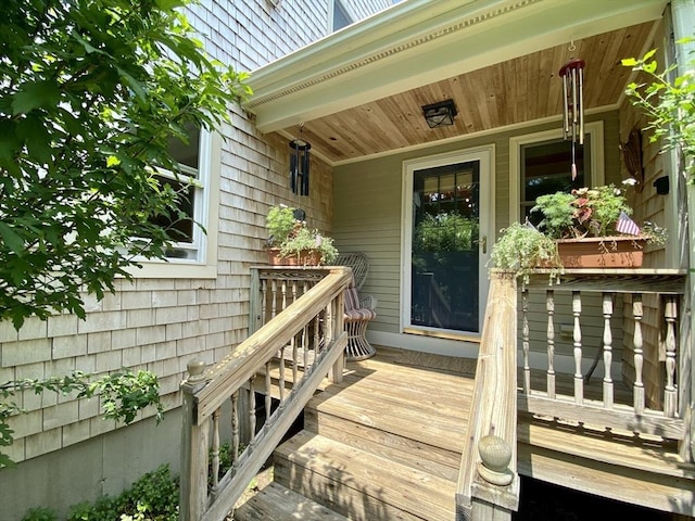 deck with covered porch