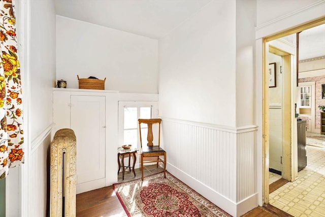 interior space with hardwood / wood-style floors