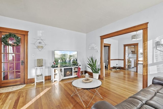 living room featuring hardwood / wood-style flooring