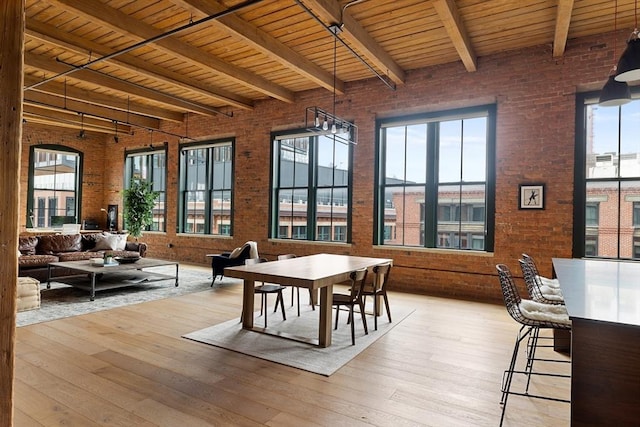 sunroom / solarium with track lighting, beamed ceiling, and plenty of natural light