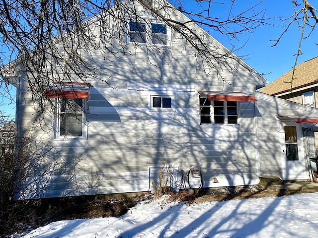 view of snowy exterior