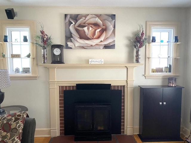 room details with a fireplace