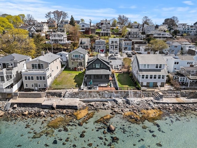drone / aerial view with a residential view
