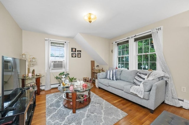 251 Main St, Ashland, MA 01721 - living area featuring cooling unit, plenty of natural light, and wood finished floors
