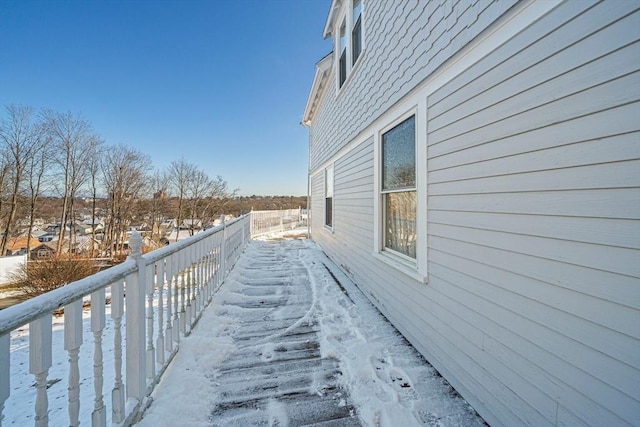 view of snowy exterior