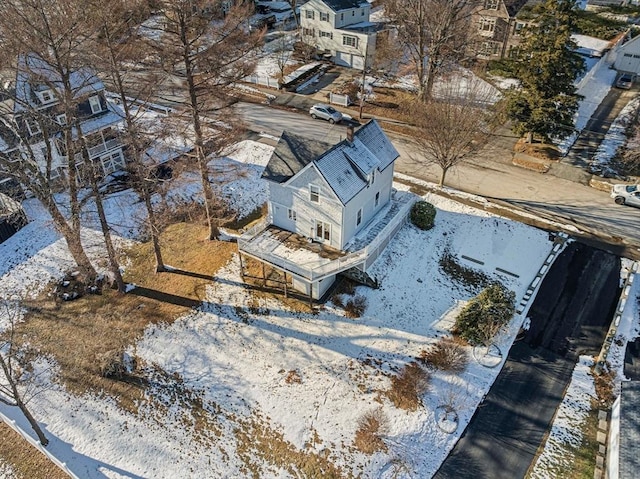 view of snowy aerial view