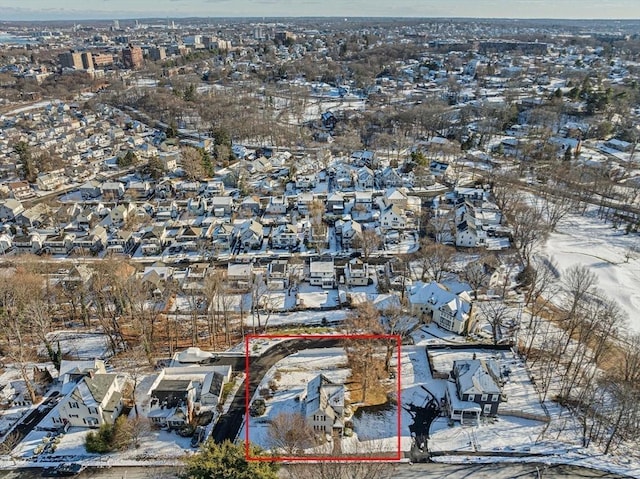 view of snowy aerial view