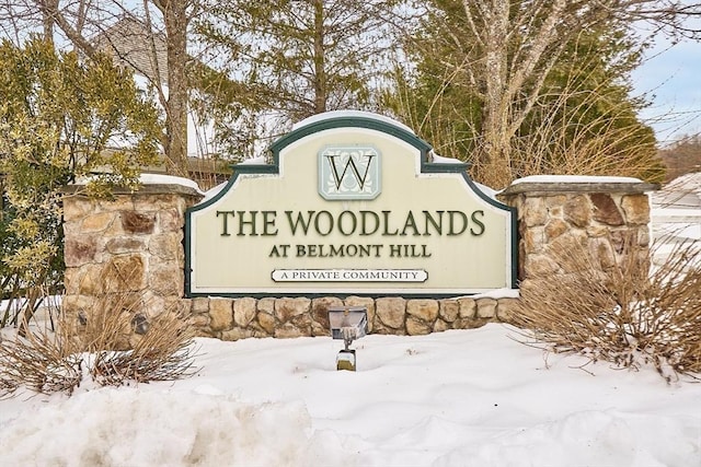 view of community sign