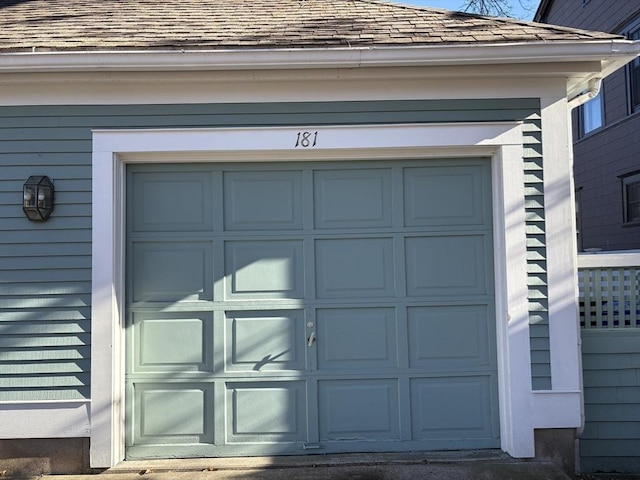 view of garage