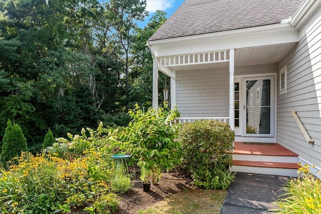 15 Berrywood Ct Unit 15, Bourne, MA 02532 - view of exterior entry featuring a shingled roof