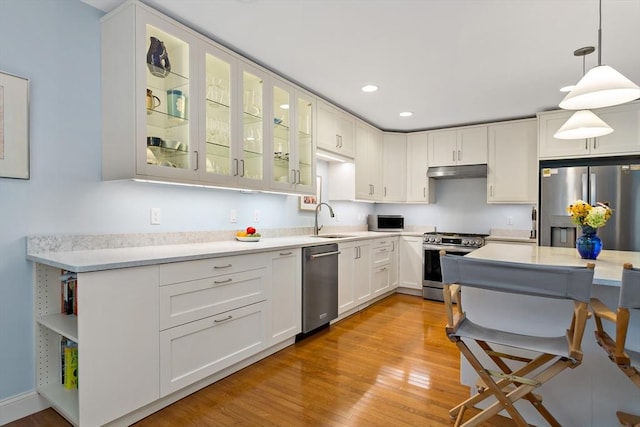 15 Berrywood Ct Unit 15, Bourne, MA 02532 - kitchen featuring under cabinet range hood, stainless steel appliances, a sink, and light countertops