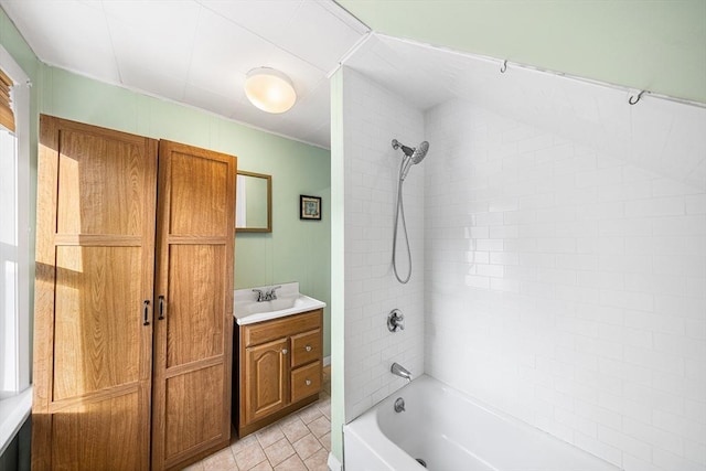 full bath featuring bathing tub / shower combination and vanity