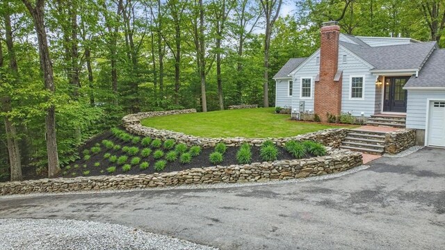 315 Maple Ave, Shrewsbury, MA 01545 - view of grassy yard with asphalt driveway