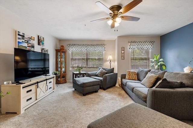 63 Shrine Ave Unit 1, West Boylston, MA 01583 - living area featuring a ceiling fan and light carpet
