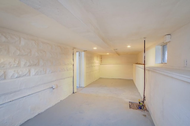 view of finished below grade area