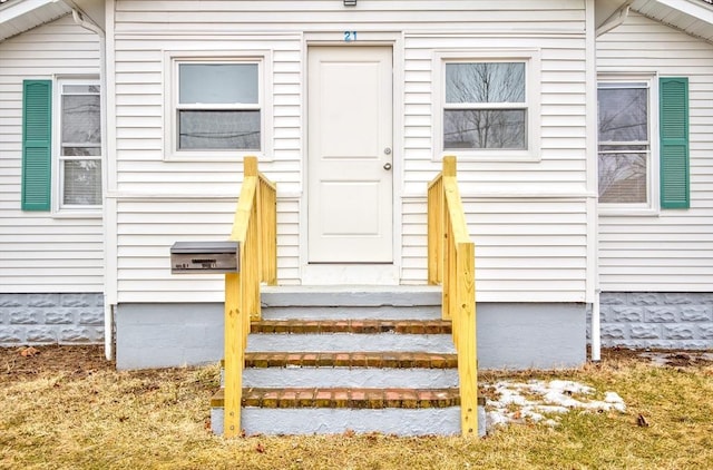 view of exterior entry
