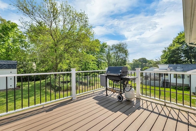 21 Gile St, Haverhill, MA 01830 - wooden deck with a yard and a grill