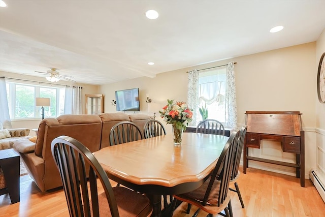 15 Ashlee Gln, Lynn, MA 01904 - dining area featuring healthy amount of natural light, light wood-style flooring, ceiling fan, and recessed lighting