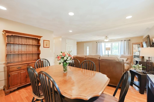 15 Ashlee Gln, Lynn, MA 01904 - dining area with light wood-style floors, recessed lighting, and a ceiling fan