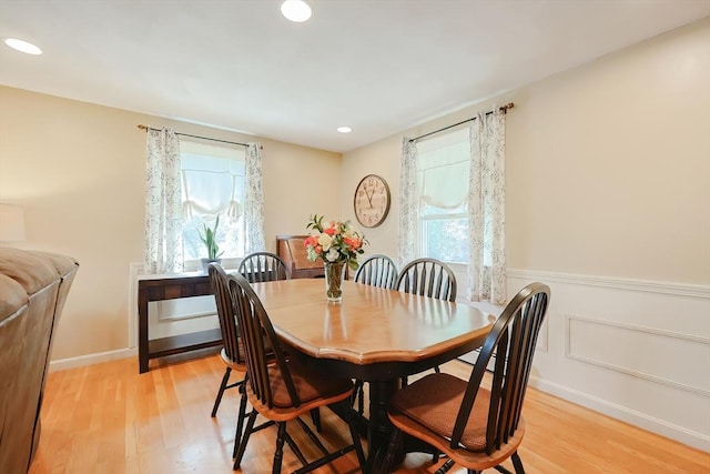 15 Ashlee Gln, Lynn, MA 01904 - dining area with plenty of natural light, light wood-type flooring, a wainscoted wall, and recessed lighting