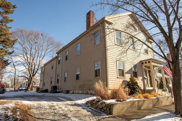 view of snowy exterior