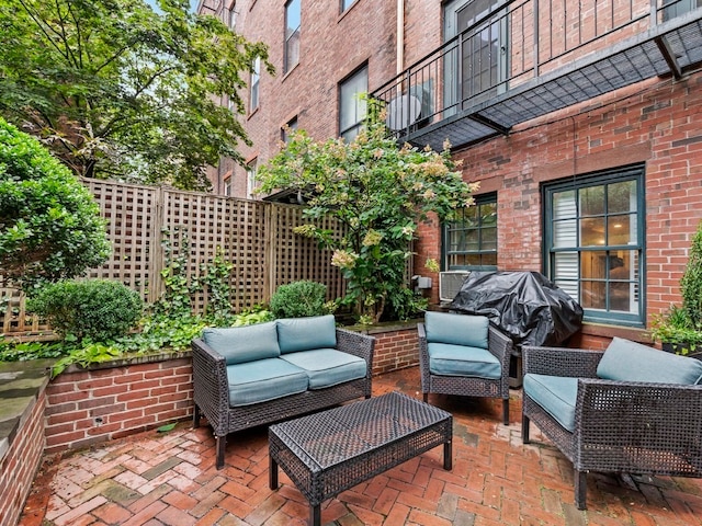 view of patio / terrace featuring an outdoor hangout area